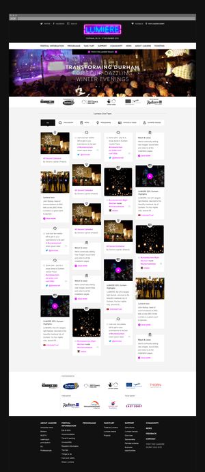 A complete screenshot depicting the 'Lumiere 2013' home screen.