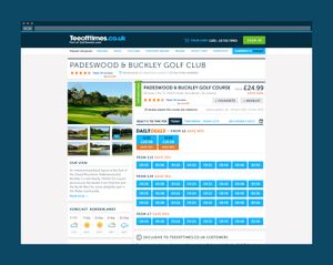 Users could view a course in more detail and be able to select a time from there as depicted in this image.