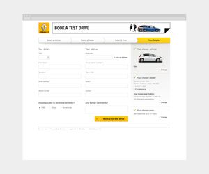 Showing an updated user journey for the 'Book A Test Drive' experience.