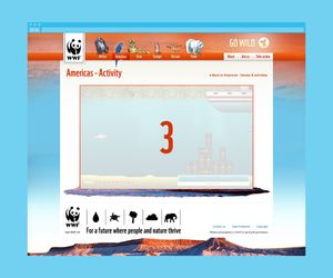 Screenshot of a countdown for an underwater themed Flash game.