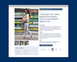 A typical article depicting a model and their biography.