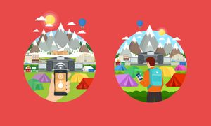 Illustrations for the app as designed by Dominic Mylroie.