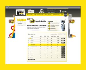 Desktop site showing the 'Family Battle' league table