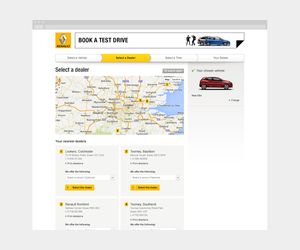Showing an updated user journey for the 'Book A Test Drive' experience.